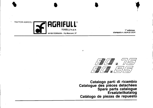 Agrifull 80.75_80.85 Parts manual catalog PDF Download