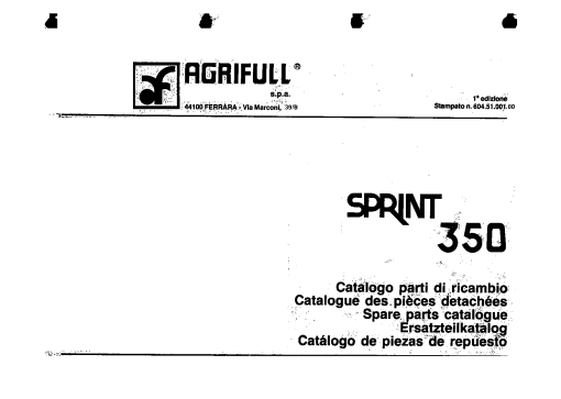 Agrifull Sprint_350 Parts manual catalog PDF Download