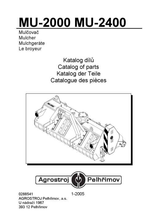 Agrostroj_Pelhrimov MU-2000-2400 Parts manual catalog PDF Download