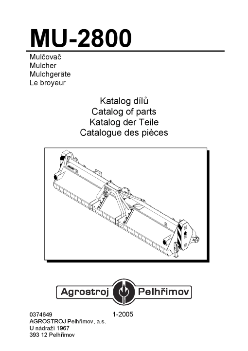 Agrostroj_Pelhrimov MU-2800 Parts manual catalog PDF Download