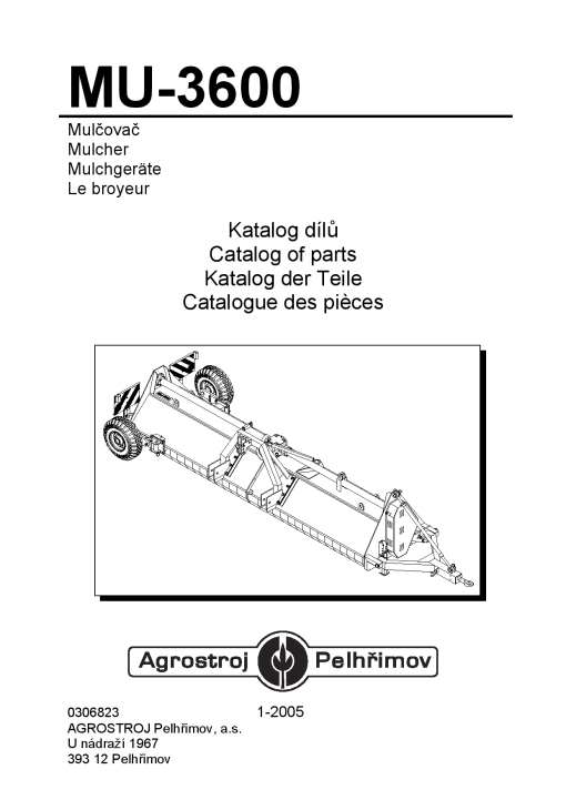 Agrostroj_Pelhrimov MU-3600 Parts manual catalog PDF Download