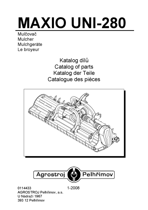 Agrostroj_Pelhrimov Maxio_Uni-280 Parts manual catalog PDF Download