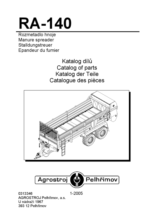 Agrostroj_Pelhrimov RA-140 Parts manual catalog PDF Download