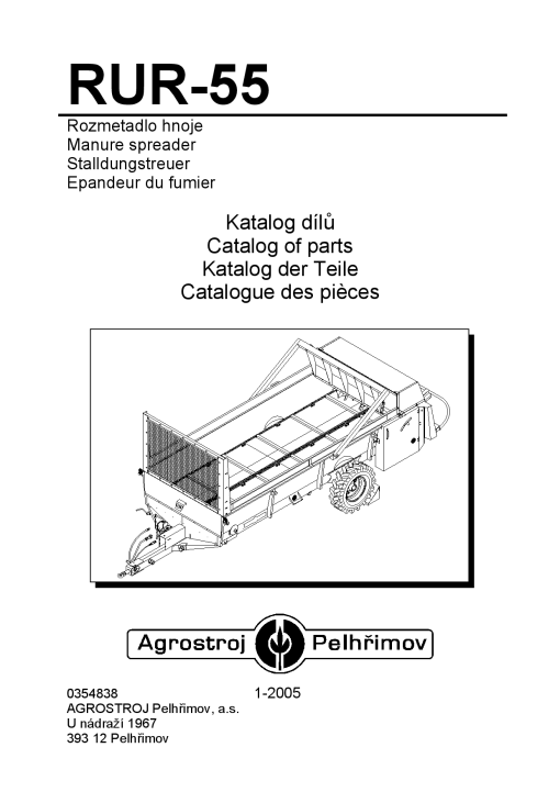 Agrostroj_Pelhrimov RUR-55 Parts manual catalog PDF Download