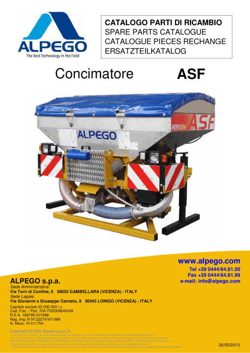Alpego ASF Parts manual catalog PDF Download