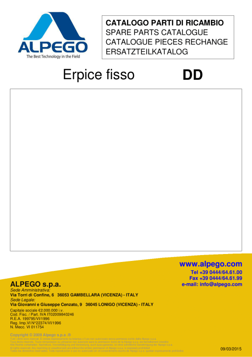 Alpego DD Parts manual catalog PDF Download