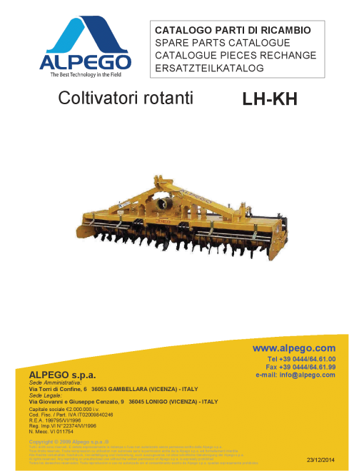Alpego LH_KH Parts manual catalog PDF Download