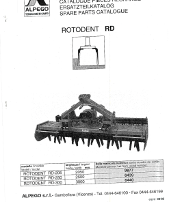 Alpego RD Parts manual catalog PDF Download