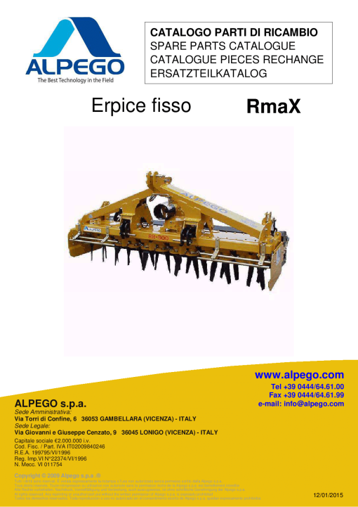 Alpego RMax Parts manual catalog PDF Download