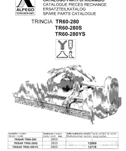 Alpego TR60-280 Parts manual catalog PDF Download