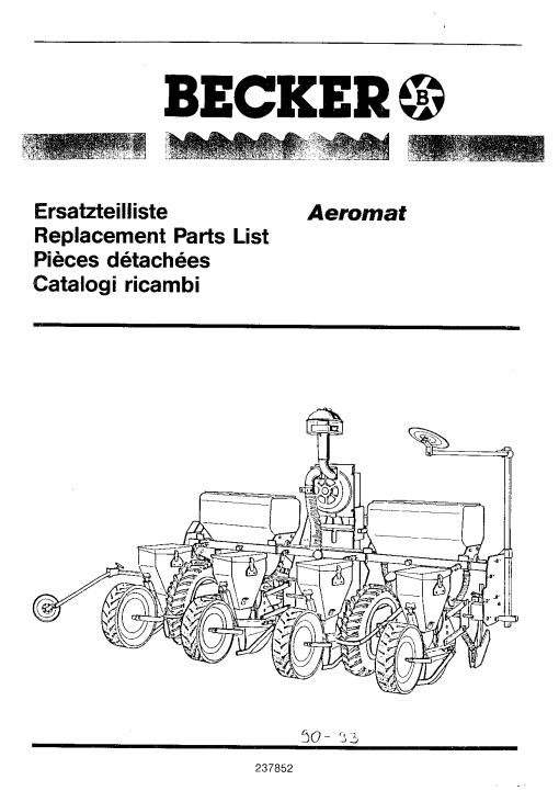 Becker Aeromat_1990_1993 Parts manual catalog PDF Download
