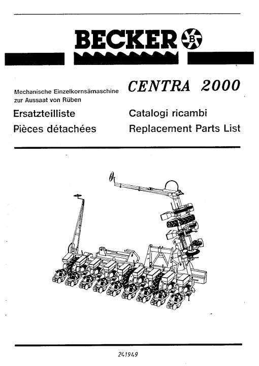 Becker Centra_2000 Parts manual catalog PDF Download