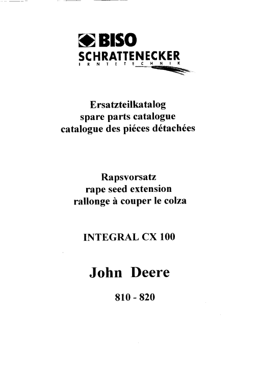 Biso CX_100_for_John_Deere_810_820 Parts manual catalog PDF Download