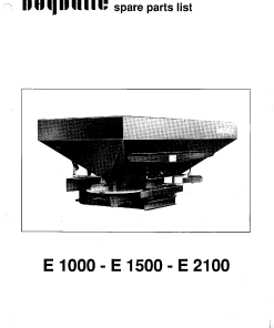 Bogballe E1000_E1500_E2100 Parts manual catalog PDF Download