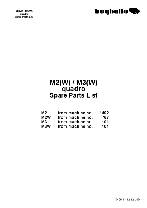 Bogballe M2_M3_Quadro Parts manual catalog PDF Download