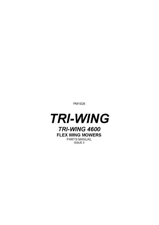 Bomford Tri-Wing_4600 Parts manual catalog PDF Download