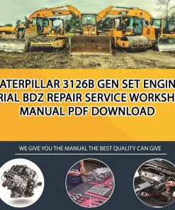 Caterpillar 3126B Gen Set Engine Serial BDZ Repair Service Workshop Manual PDF Download