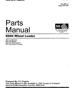 Caterpillar 966H Backhoe_loader Parts manual catalog PDF Download