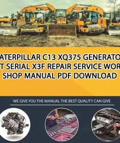 Caterpillar C13 Xq375 Generator Set Serial X3F Repair Service Workshop Manual PDF Download