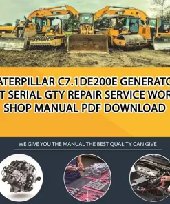 Caterpillar C7.1De200E Generator Set Serial GTY Repair Service Workshop Manual PDF Download