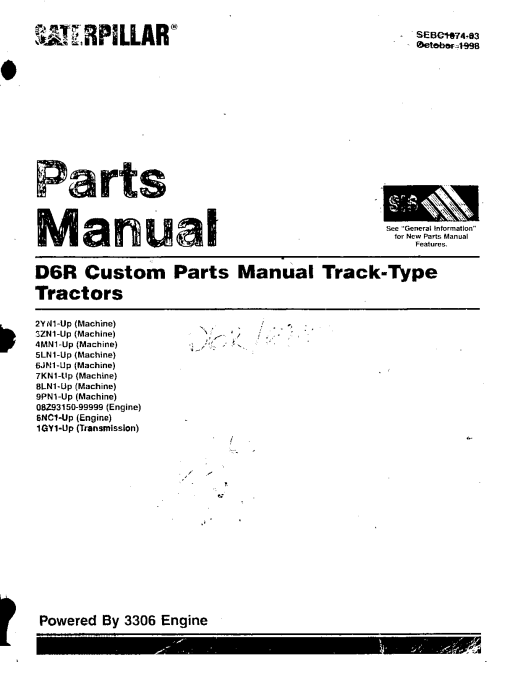Caterpillar D6R Crawler_tractor Parts manual catalog PDF Download