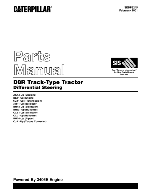 Caterpillar D8R Crawler_tractor Parts manual catalog PDF Download