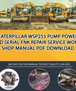 Caterpillar Wsp255 Pump Power End Serial FNK Repair Service Workshop Manual PDF Download