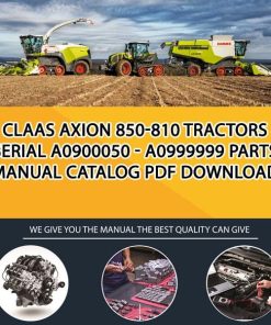 Claas Axion 850-810 Tractors Serial A0900050 - A0999999 Parts Manual Catalog Pdf Download