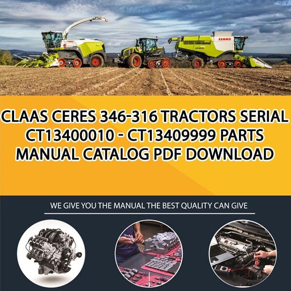 Claas Ceres 346-316 Tractors Serial Ct13400010 - Ct13409999 Parts Manual Catalog Pdf Download