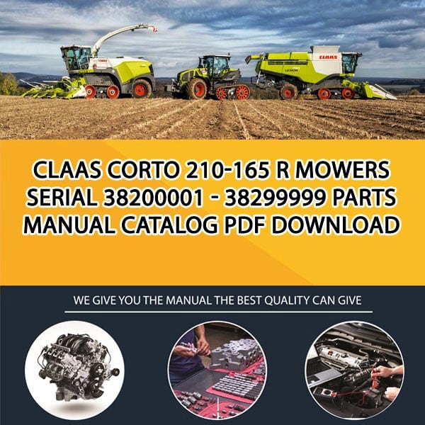 Claas Corto 210-165 R Mowers Serial 38200001 - 38299999 Parts Manual Catalog Pdf Download