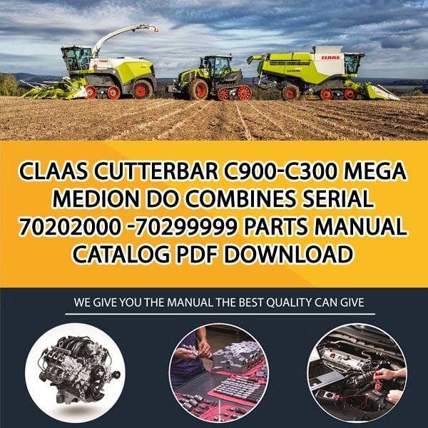 Claas Cutterbar C900-C300 Mega Medion Do Combines Serial 70202000 -70299999 Parts Manual Catalog Pdf Download