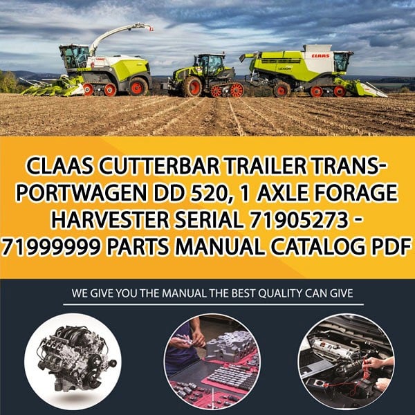 Claas Cutterbar Trailer Transportwagen Dd 520, 1 Axle Forage Harvester Serial 71905273 - 71999999 Parts Manual Catalog Pdf Download