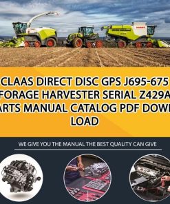 Claas Direct Disc Gps J695-675 Forage Harvester Serial Z429A Parts Manual Catalog Pdf Download