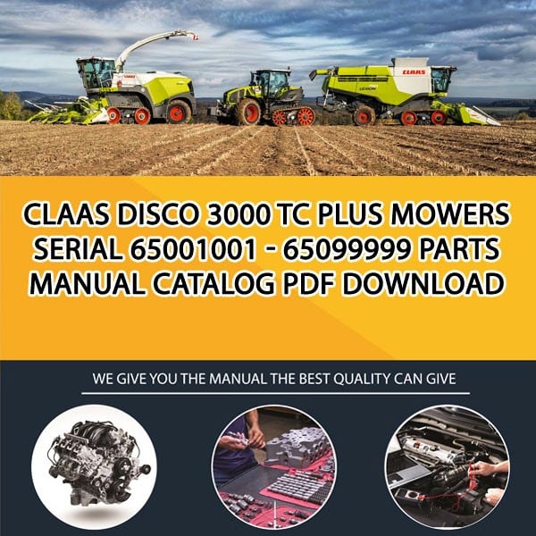 Claas Disco 3000 Tc Plus Mowers Serial 65001001 - 65099999 Parts Manual Catalog Pdf Download