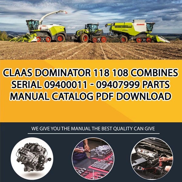 Claas Dominator 118 108 Combines Serial 09400011 - 09407999 Parts Manual Catalog Pdf Download