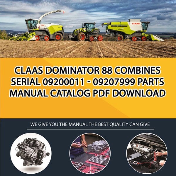 Claas Dominator 88 Combines Serial 09200011 - 09207999 Parts Manual Catalog Pdf Download