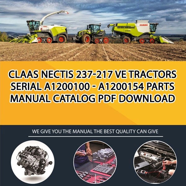 Claas Nectis 237-217 Ve Tractors Serial A1200100 - A1200154 Parts Manual Catalog Pdf Download