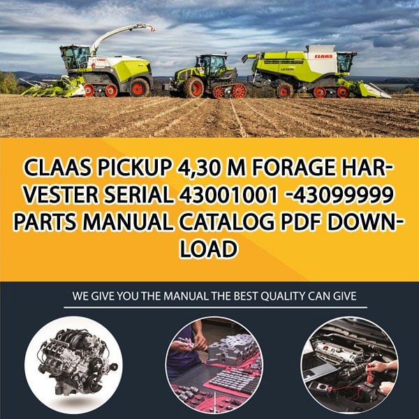Claas Pickup 4,30 M Forage Harvester Serial 43001001 -43099999 Parts Manual Catalog Pdf Download