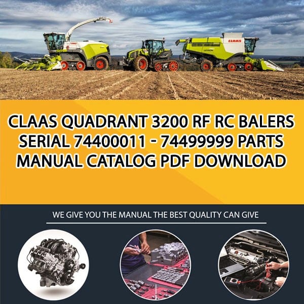 Claas Quadrant 3200 Rf Rc Balers Serial 74400011 - 74499999 Parts Manual Catalog Pdf Download