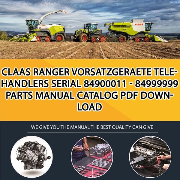 Claas Ranger Vorsatzgeraete Telehandlers Serial 84900011 - 84999999 Parts Manual Catalog Pdf Download