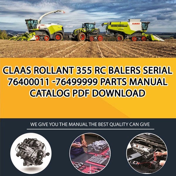 Claas Rollant 355 Rc Balers Serial 76400011 -76499999 Parts Manual Catalog Pdf Download