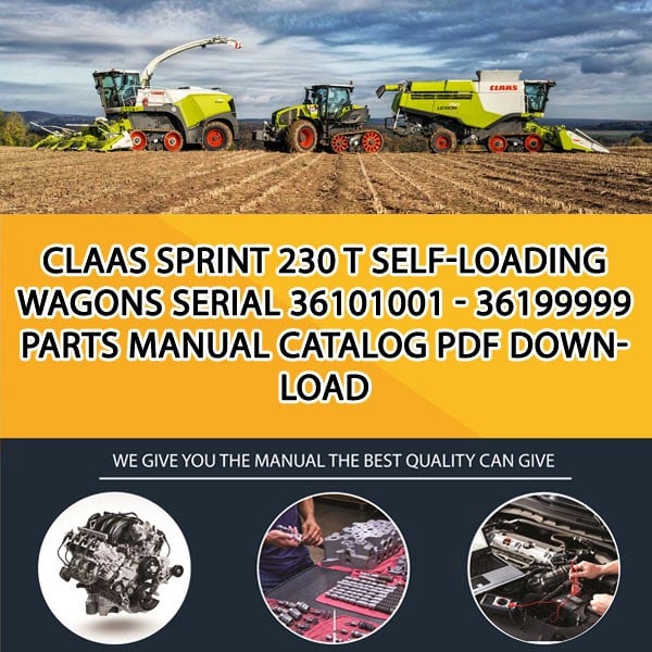 Claas Sprint 230 T Self-Loading Wagons Serial 36101001 - 36199999 Parts Manual Catalog Pdf Download