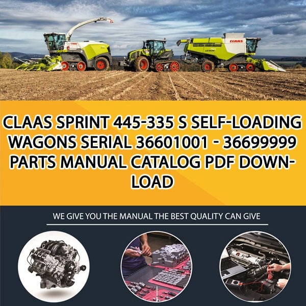 Claas Sprint 445-335 S Self-Loading Wagons Serial 36601001 - 36699999 Parts Manual Catalog Pdf Download