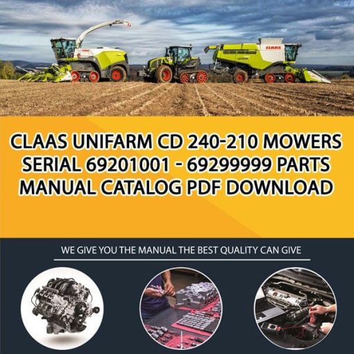 Claas Unifarm Cd 240-210 Mowers Serial 69201001 - 69299999 Parts Manual Catalog Pdf Download