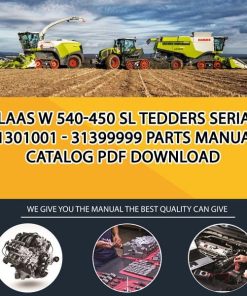 Claas W 540-450 Sl Tedders Serial 31301001 - 31399999 Parts Manual Catalog Pdf Download