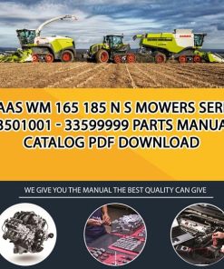 Claas Wm 165 185 N S Mowers Serial 33501001 - 33599999 Parts Manual Catalog Pdf Download
