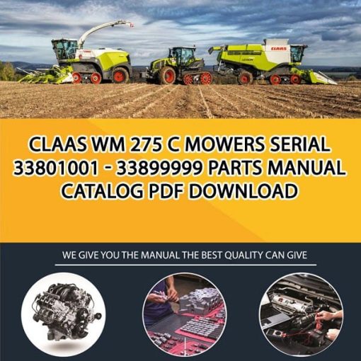 Claas Wm 275 C Mowers Serial 33801001 - 33899999 Parts Manual Catalog Pdf Download
