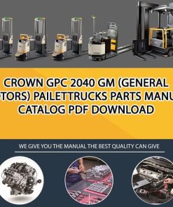 Crown GPC 2040 GM (General Motors) PailetTrucks Parts Manual Catalog Pdf Download