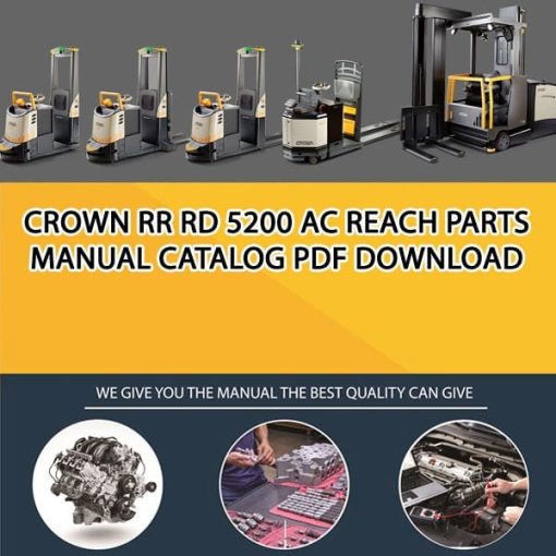 Crown RR RD 5200 AC Reach Parts Manual Catalog Pdf Download