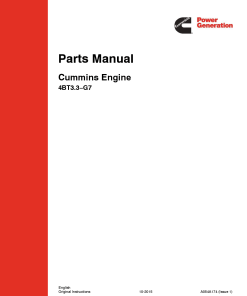 Cummins 4BT3.3-G7 Engine Parts Manual PDF Download